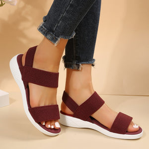 Rubber Open Toe Low Heel Sandals-Teresa's Fashionista LLC