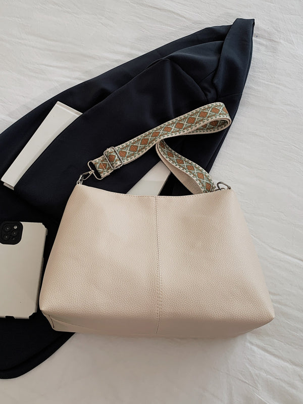 PU Leather Geometric Pattern Strap Shoulder Bag-Teresa's Fashionista LLC