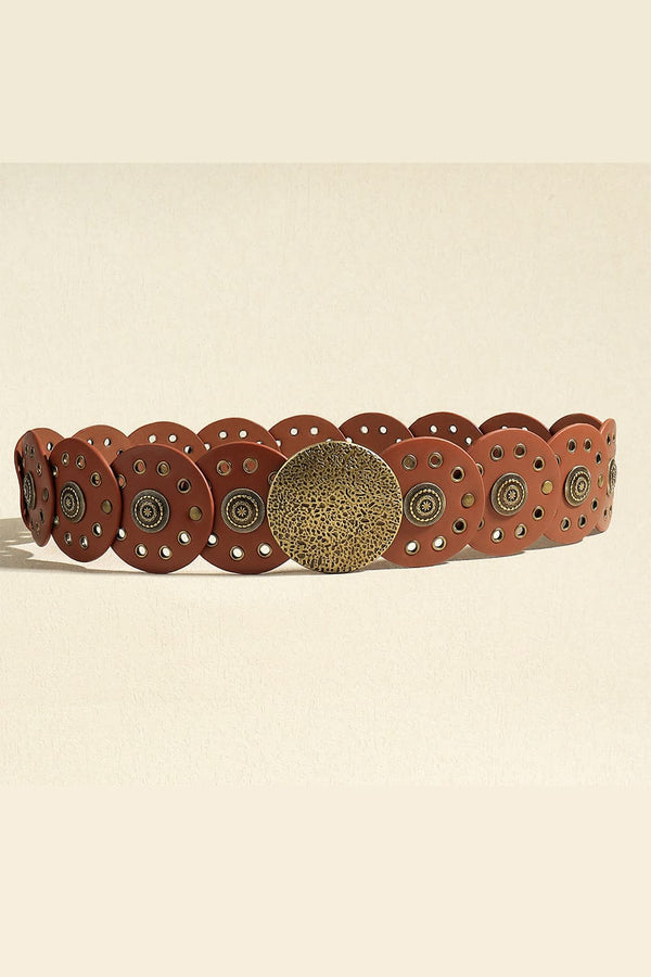 Round Shape PU Leather Belt-Teresa's Fashionista LLC