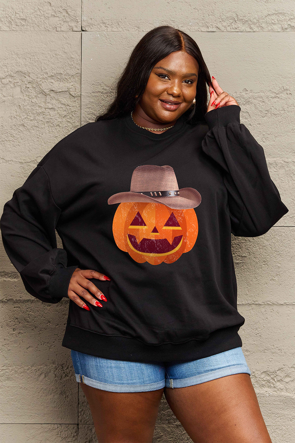 Simply Love Full Size Graphic Dropped Shoulder Sweatshirt - Teresa's Fashionista LLC