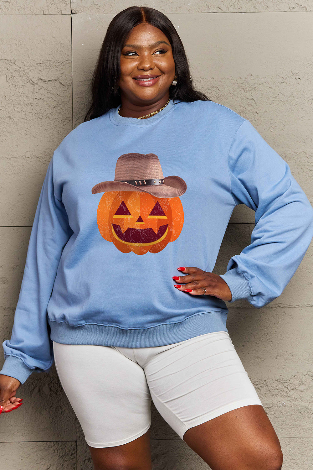 Simply Love Full Size Graphic Dropped Shoulder Sweatshirt - Teresa's Fashionista LLC