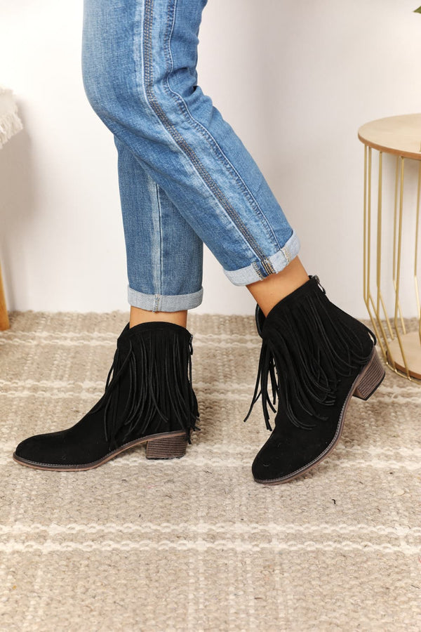 Legend Women's Fringe Cowboy Western Ankle Boots-Teresa's Fashionista LLC
