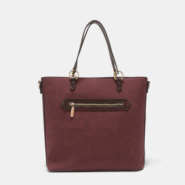 Nicole Lee USA Metallic Stitching Embroidery Inlaid Rhinestone Tote Bag-Teresa's Fashionista LLC