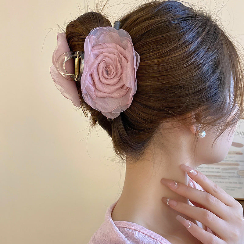Flower Acrylic Hair Claw Clip - Teresa's Fashionista LLC