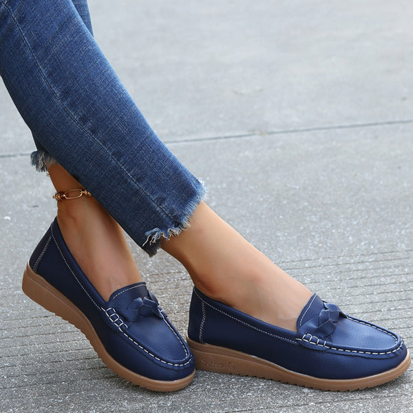 Weave Wedge Heeled Loafers-Teresa's Fashionista LLC