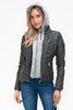 YMI Faux Layered Double-Zipper Jacket with Fuzzy Hood - Teresa's Fashionista LLC