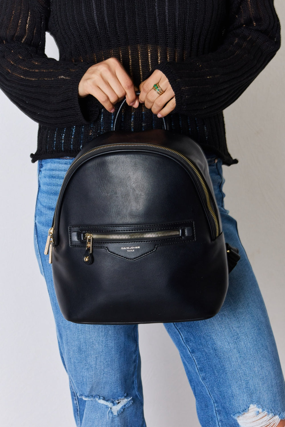 David Jones PU Leather Backpack-Teresa's Fashionista LLC