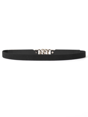 Zinc Alloy Buckle Elastic PU Belt-Teresa's Fashionista LLC