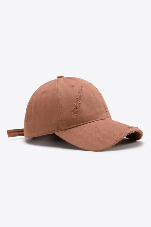 Distressed Adjustable Baseball Cap-Teresa's Fashionista LLC