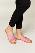 WILD DIVA Crisscross PU Leather Open Toe Sandals-Teresa's Fashionista LLC