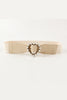 Pearl Heart Buckle Elastic Belt-Teresa's Fashionista LLC