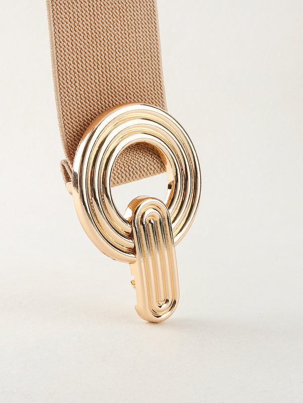 Geometric Buckle Elastic Wide Belt-Teresa's Fashionista LLC