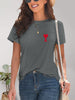 Heart Round Neck Short Sleeve T-Shirt-Teresa's Fashionista LLC