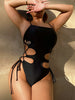 Cutout Lace-Up Spaghetti Strap One-Piece Swimsuit-Teresa's Fashionista LLC