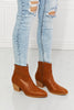 MMShoes Watertower Town Faux Leather Western Ankle Boots in Ochre-Teresa's Fashionista LLC