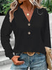 Eyelet Notched Long Sleeve T-Shirt-Teresa's Fashionista LLC