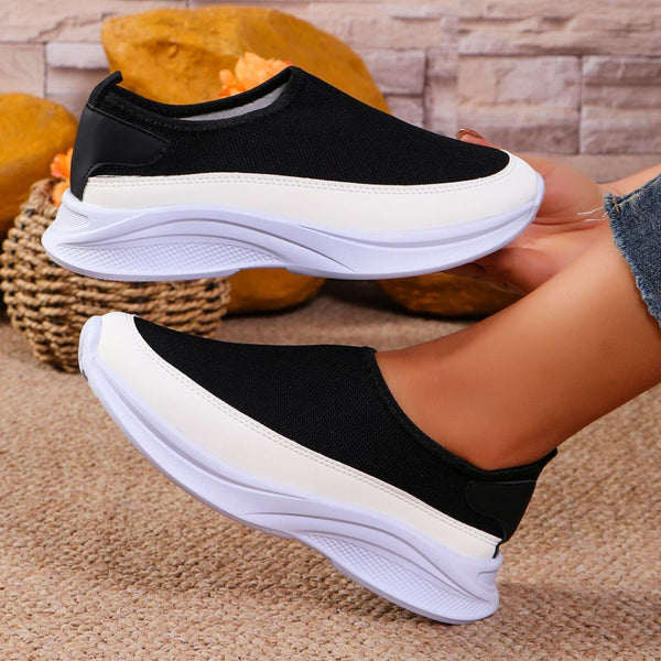 Mesh Contrast Flat Slip-Ons-Teresa's Fashionista LLC