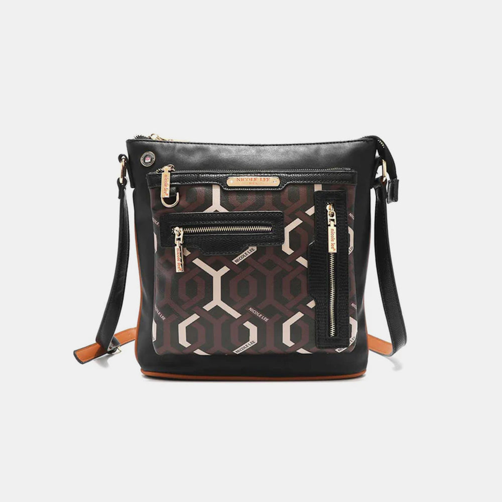 Nicole Lee USA Geometric Pattern Crossbody Bag-Teresa's Fashionista LLC
