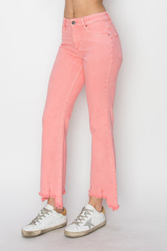 RISEN Raw Hem Bootcut Jeans with Pockets-Teresa's Fashionista LLC
