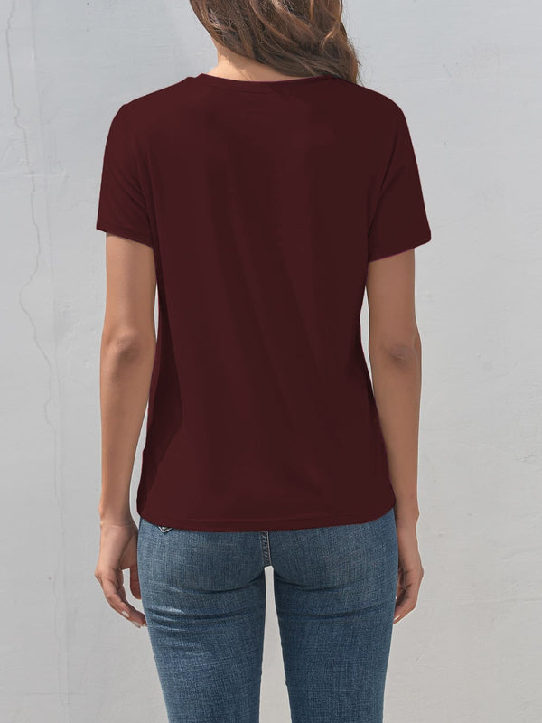 Heart Round Neck Short Sleeve T-Shirt-Teresa's Fashionista LLC