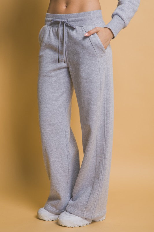 Love Tree Drawstring Wide Leg Sweatpants with Pockets - Teresa's Fashionista LLC