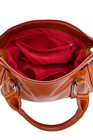 PU Leather Handbag with Tassels-Teresa's Fashionista LLC
