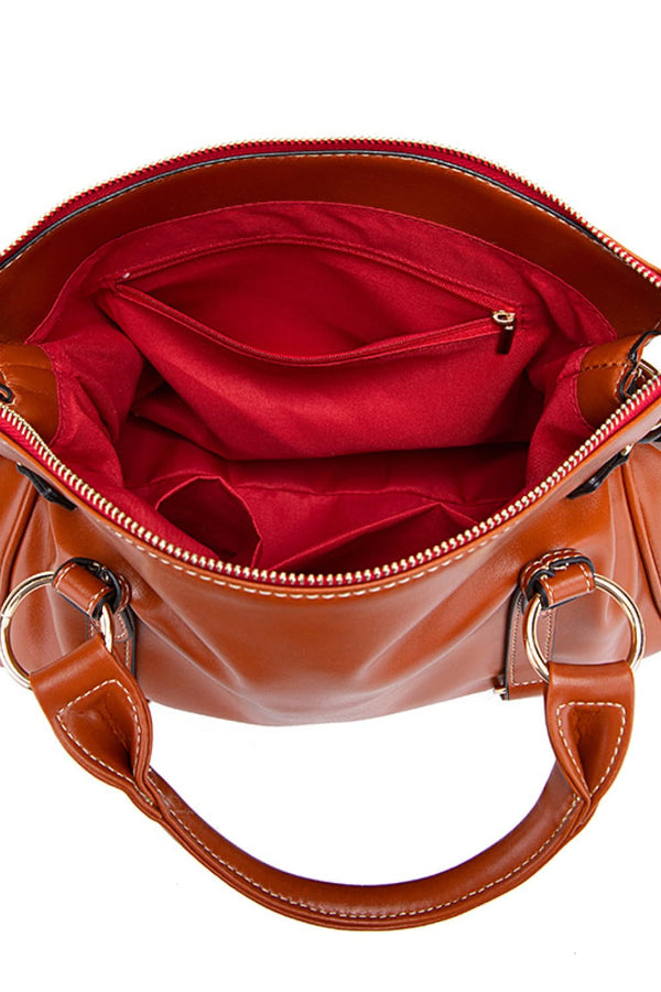 PU Leather Handbag with Tassels-Teresa's Fashionista LLC