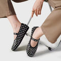 PU Leather Studded Flat Loafers-Teresa's Fashionista LLC