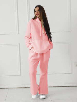Women's Fashionable Casual Solid Color Long Sleeved Sweatshirt Set - Teresa's Fashionista LLC