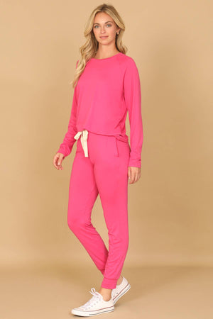 YMP40001V-SOLID LONG SLEEVE TOP AND JOGGERS SET