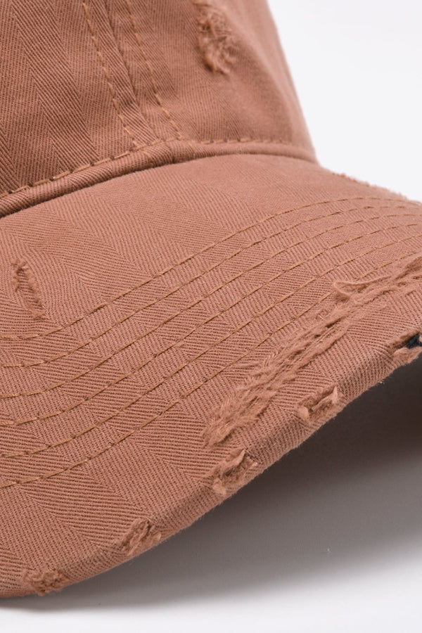 Distressed Adjustable Baseball Cap-Teresa's Fashionista LLC