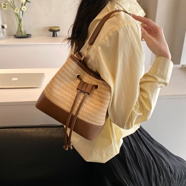 Straw Braided Shoulder Bag-Teresa's Fashionista LLC