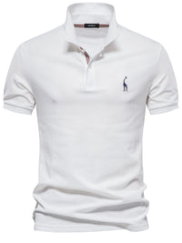 Men's Giraffe Embroidered Short Sleeve  Polo