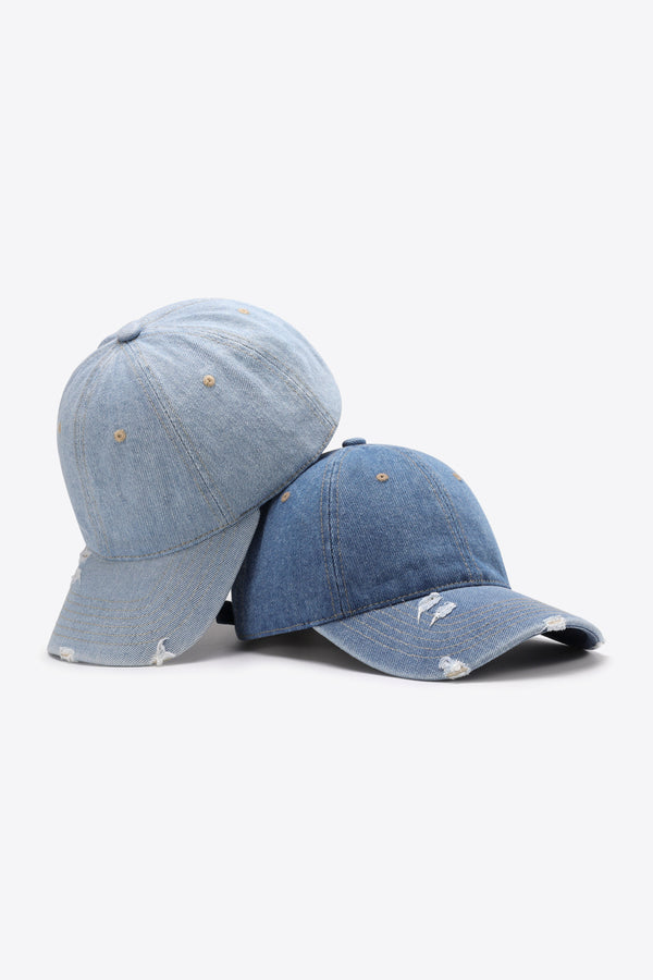 Distressed Adjustable Baseball Cap-Teresa's Fashionista LLC