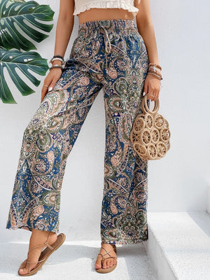 Printed Wide Leg Pants-Teresa's Fashionista LLC