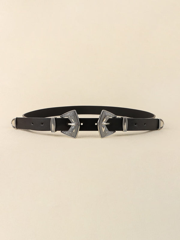 Double Buckle PU Leather Belt-Teresa's Fashionista LLC