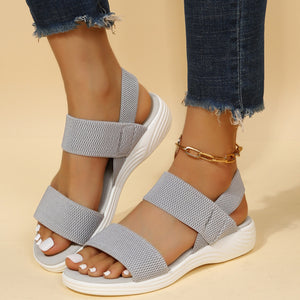 Rubber Open Toe Low Heel Sandals-Teresa's Fashionista LLC