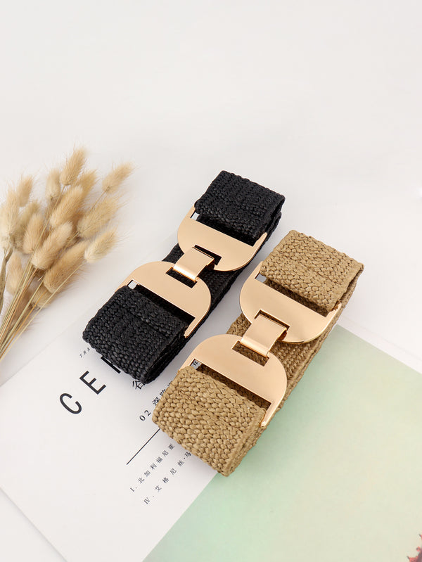 Alloy Buckle Elastic Belt-Teresa's Fashionista LLC