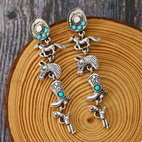 Western Style Turquoise Accent Earrings