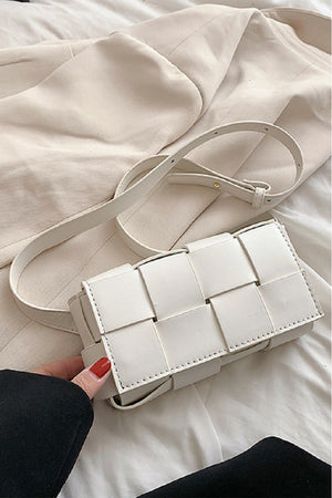 Zenana Vegan Leather Woven Crossbody Bag-Teresa's Fashionista LLC