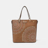 Nicole Lee USA Metallic Stitching Embroidery Inlaid Rhinestone Tote Bag-Teresa's Fashionista LLC