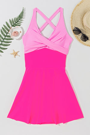 Crisscross V-Neck One-Piece Swimwear-Teresa's Fashionista LLC