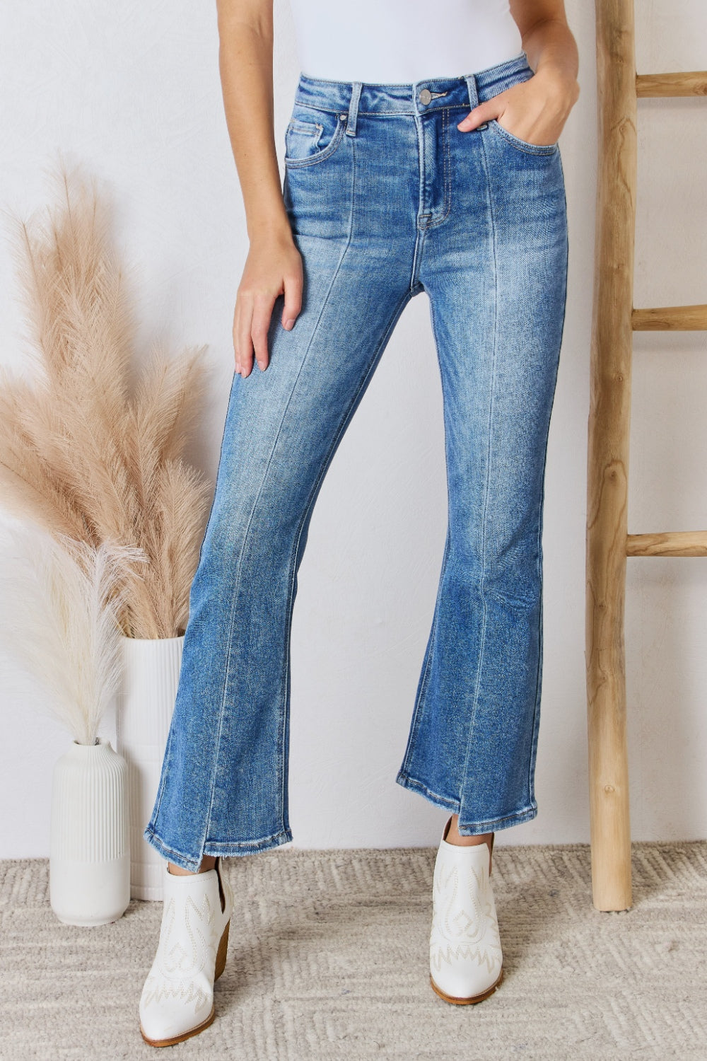 RISEN Full Size High Rise Ankle Flare Jeans - Teresa's Fashionista LLC
