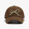 Bow Embroidered Cotton Baseball Cap-Teresa's Fashionista LLC