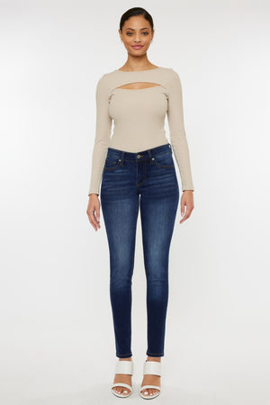 Kancan Mid Rise Gradient Skinny Jeans-Teresa's Fashionista LLC