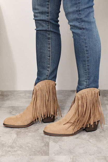 Legend Women's Fringe Cowboy Western Ankle Boots-Teresa&#39;s Fashionista LLC