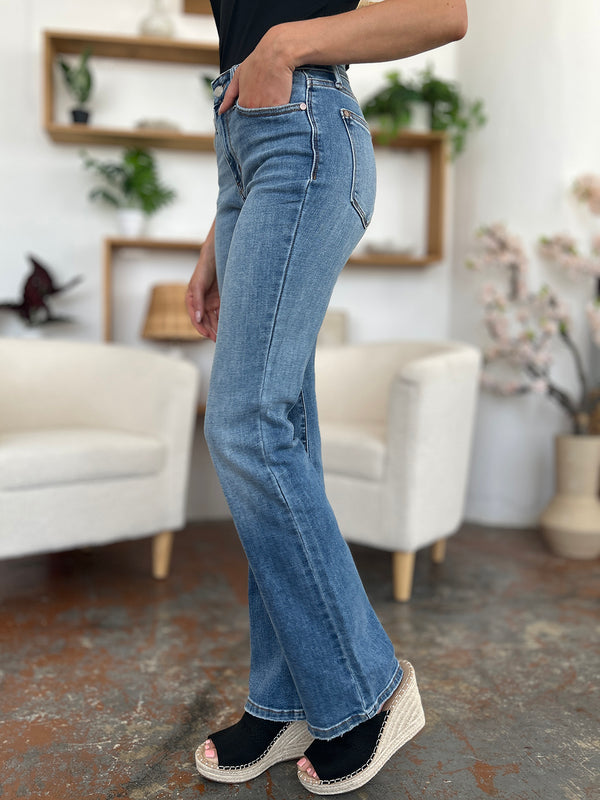 Judy Blue Full Size Mid-Rise Waist Straight Jeans - Teresa's Fashionista LLC