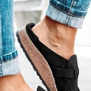 Round Toe Low Heel Buckle Loafers-Teresa's Fashionista LLC