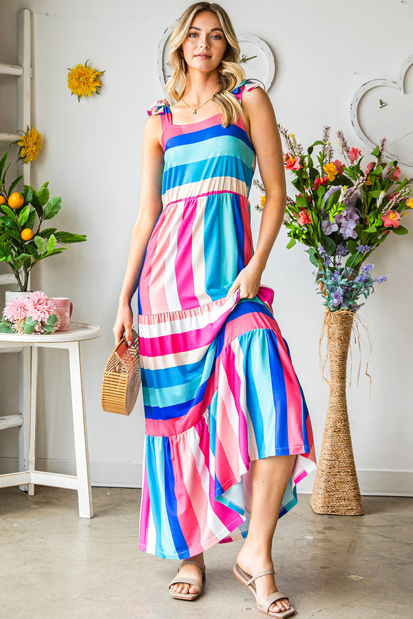 Striped Sleeveless Maxi Dress-Teresa's Fashionista LLC
