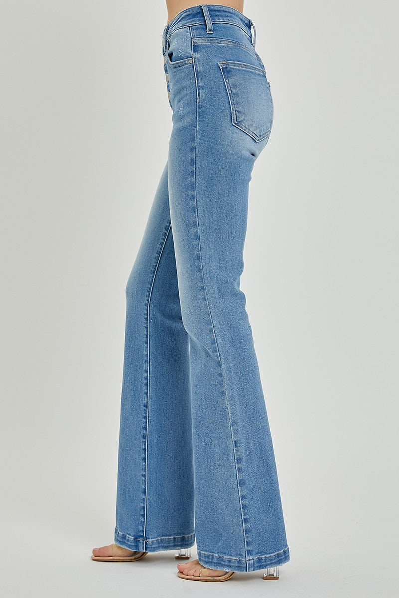 RISEN Full Size High Rise Button Fly Bootcut Jeans - Teresa's Fashionista LLC